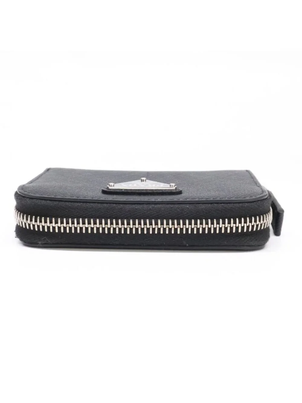 Prada 2 Triangle Coin Purse Black